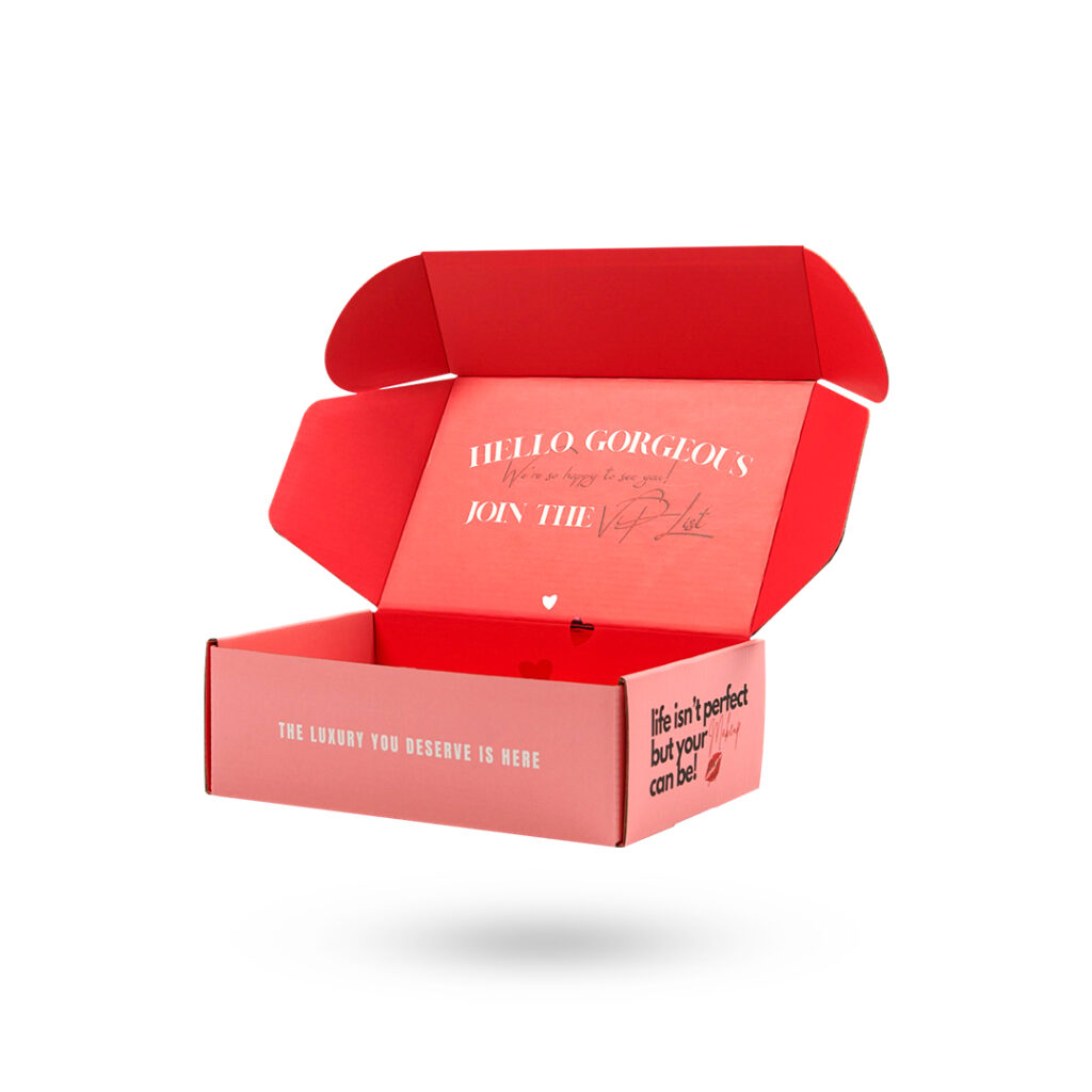 corrugated red boxes